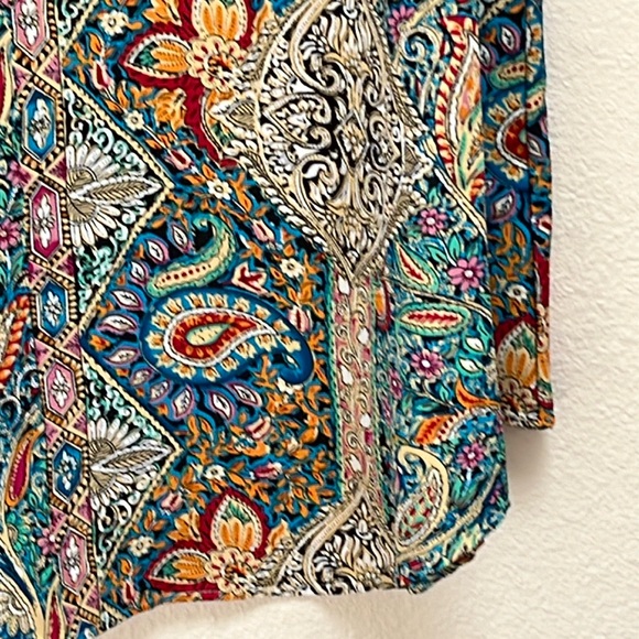 SHEIN Curve 1XL Paisley Floral Colorful Slip On Sun Dress, Flowy Bohemian NWOT - Picture 5 of 11